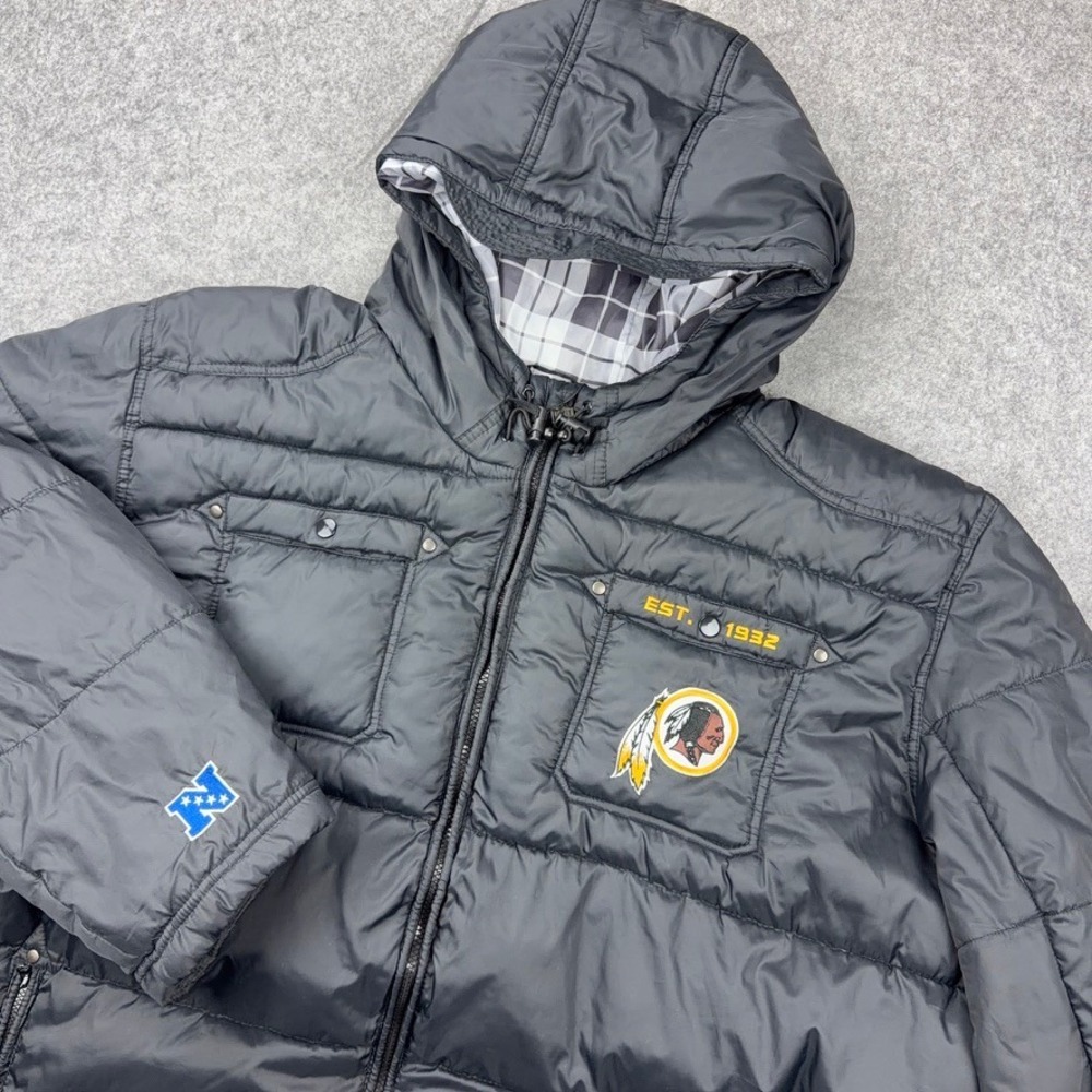 Washington Redskins Jacket Mens 6XL Black Hooded NFL Pro Line Puffer Full Zip